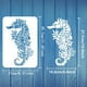 thumbnail image 2 of Plantilla reutilizable de caballito de mar de 8.3 x 11.7 pulgadas con diseño de caballito de mar, concha, estrella de mar, coral y otros animales marinos. Tema de verano del océano y vida marina., 2 of 9