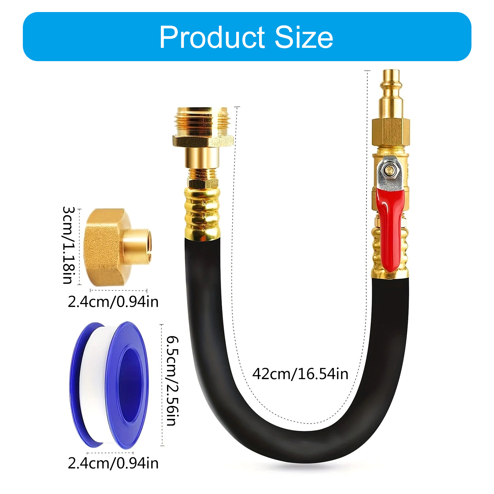 Winterize Sprinkler Blowout Adapter Hose Male Female Quick Connecting Sprinkler Winterization Kits with Shut Close Valves