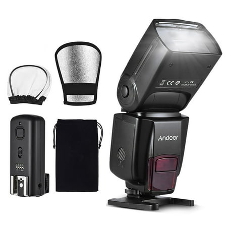 Image of Andoer AD560 2.4G Wireless Universal On-camera Slave Speedlite Flash Light GN50 with Flash Trigger Reflector Diffuser for DSLR Cameras