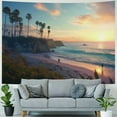 thumbnail image 4 of Creowell California Beach Tapestry,Surf Tapestry,Sunset Tapestry,Wall Hanging Sunset Beach Orange Landscape People Sunset Wall Tapestry for Bedroom Living Room Tablecloth Dorm  40x30inch, 4 of 6