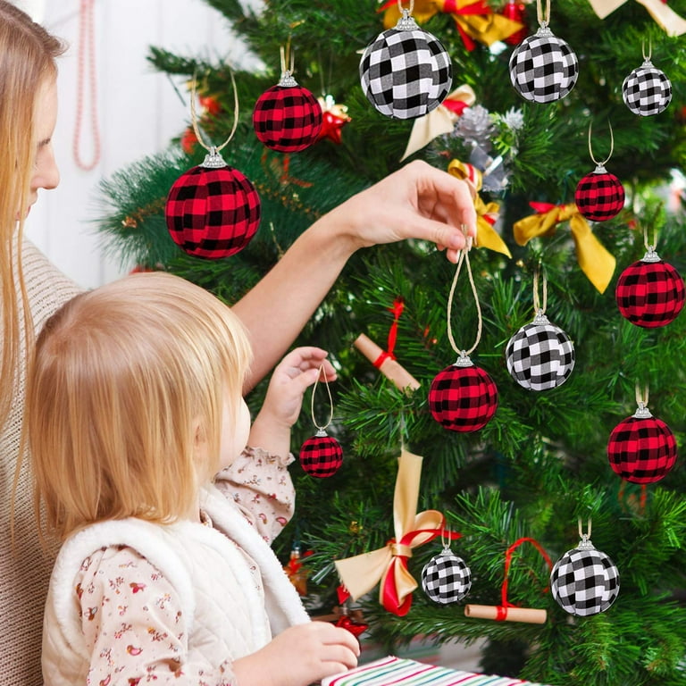 Christmas Decoration Buffalo Plaid Wrapped Christmas Tree Hanging