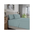 thumbnail image 2 of Refurbished Color Sense 300-Thread Count Cotton Sateen Bed Sheet Set, Wrinkle Resistant, True Grip Fit Technology, Turquoise, Twin, 3-Piece, 2 of 4