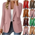 thumbnail image 2 of ZQUUVOU Women's Fall Business Casual Blazers Fashion Open Front Cardigan Jackets Notched Lapel Long Sleeve Coat Blazer Blouse Pink, 2 of 7