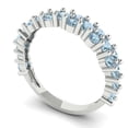 thumbnail image 2 of 0.98 ctw Wedding Band for Women - 14K White Gold Natural Swiss Blue Topaz Stackable Eternity Ring, 2 of 6