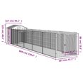 thumbnail image 3 of Caseta para perros VidaXL de acero galvanizado con techo y recorrido extendido, 3 of 9