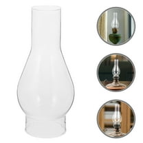 MLINS Oil Lamp Glass Victorian Hurricane Chimney Lamp Globe 16.5 Inch By 7.6 Inch Clear Glass Chimney Lamp Shade For Oil And Kerosene Style Lamps