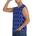 thumbnail image 3 of Daiia Blue Gold Grid Lantern Shapes Printed Men's Tank Tops,Casual Soft Sleeveless Gym Muscle Shirts Bodybuilding Tee-X-Large, 3 of 8