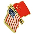 thumbnail image 2 of USA and China Crossed Friendship Flag Enamel Lapel Pin, 2 of 3