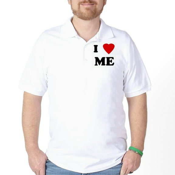 CafePress - I Love ME Golf Shirt - Golf Shirt, Pique Knit Golf Polo