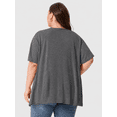thumbnail image 3 of PINKSIR Women's Plus Size Short Sleeve Cardigan Lightweight Breathable Summer Open Front with Pockets Steel Gray 3X, 3 of 8