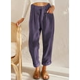 thumbnail image 2 of Asyoly Corduroy Pants for Women Solid Casual High Waisted Straight Leg Pants Loose Comfy Trousers with Pockets, 2 of 4