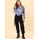 thumbnail image 3 of Dde San Patricio ChaqueDe Bombardero Floral LigeCon CremalleY Cuello Alto PaMujer Azul S, 3 of 6