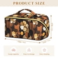 thumbnail image 4 of FORMRS Makeup Bag Travel Cosmetic Organizer for Women Fold Flat Zipper Pouch with Handle, Gold Flower, 4 of 8