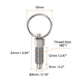 thumbnail image 2 of Spring Plunger with Pull Ring M6*1 0.47" Thread Length Pin Dia.4mm Round Stainless Steel Non-Locking, 2 of 5