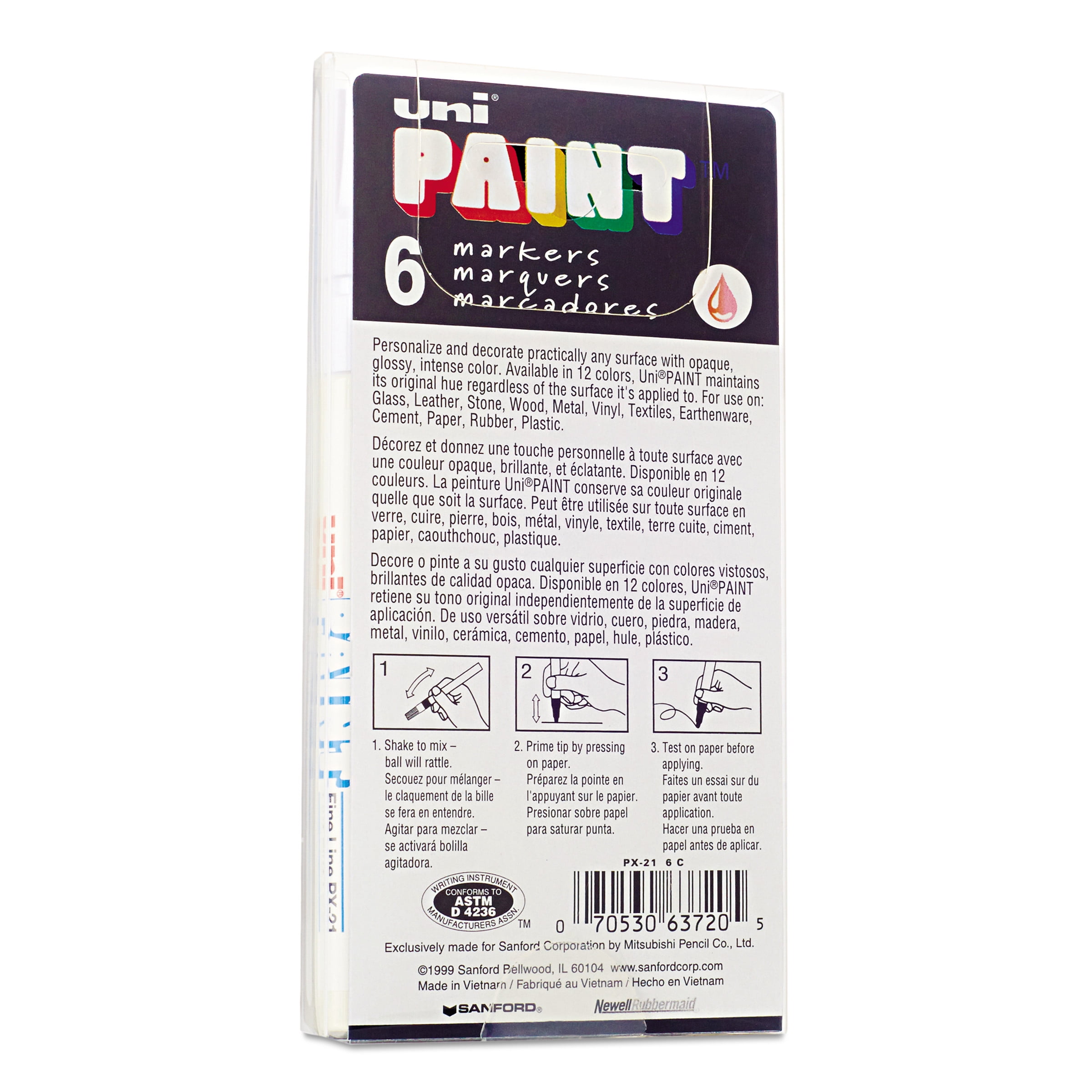 uni-ball Uni-Paint Marker, Medium Point, Assorted - 12/Set - Sam's Club