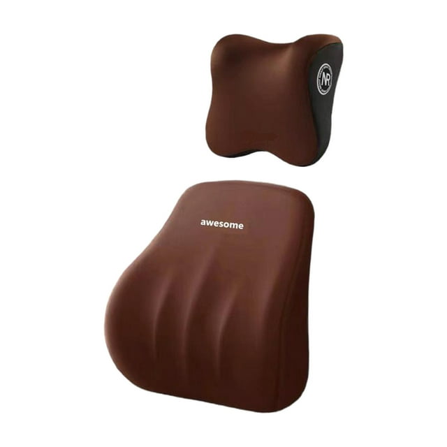 relayinert Adjustable Car Headrest Support Pillow Premium Memory Foam Durable Fabric Car Headrest Lumbar Support Daily Commutes Coffee