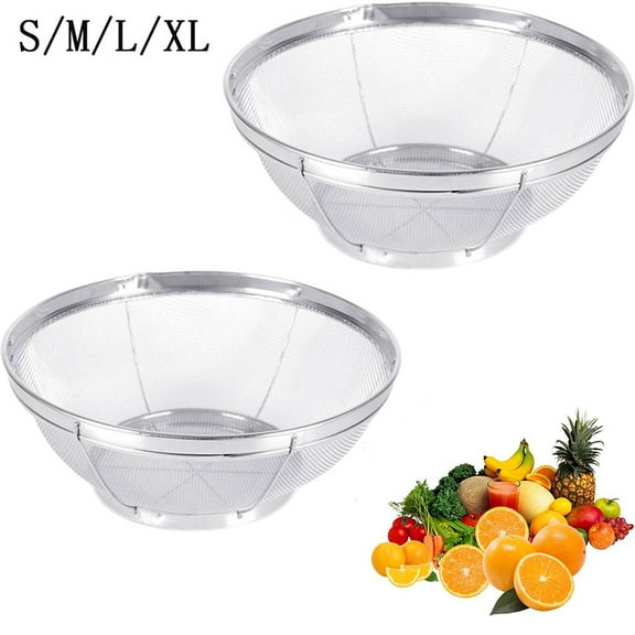 Large Fine Mesh Pasta Strainer, Metal Colander for Rice, Quinoa, Yogurt