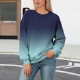 thumbnail image 4 of Womens Long Sleeve Shirts Crew Neck Gradient Hoodless Sweatshirt Fashion Cute Casual Loose Pullover Spring Fall Tops, 4 of 5