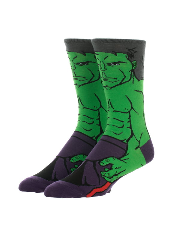 Marvel Avengers Hulk Character 360 Crew Socks for Men