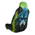 thumbnail image 2 of Fotbe Fluorescent Wolf Funda para Asiento de Auto con Estampado – Impermeable y Antisudor – Ajuste Universal, Lavable a Máquina, Antideslizante (1 Pieza), 2 of 5
