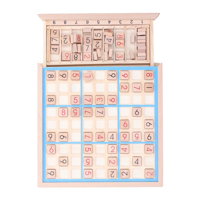 Juego de Mesa de Rompecabezas Matemático ANGGREK de Madera Azul Para Aliviar El Estrés