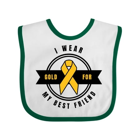 

Inktastic Childhood Cancer Awareness I Wear Gold For My Best Friend Gift Baby Boy or Baby Girl Bib