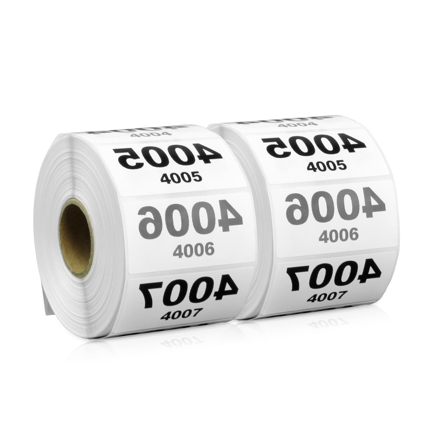 2000 Labels - Reverse Number Stickers, 4001-5000 Consecutive Numbers Labels for Inventory ( 2 x 1 inch / 2 Rolls / White )
