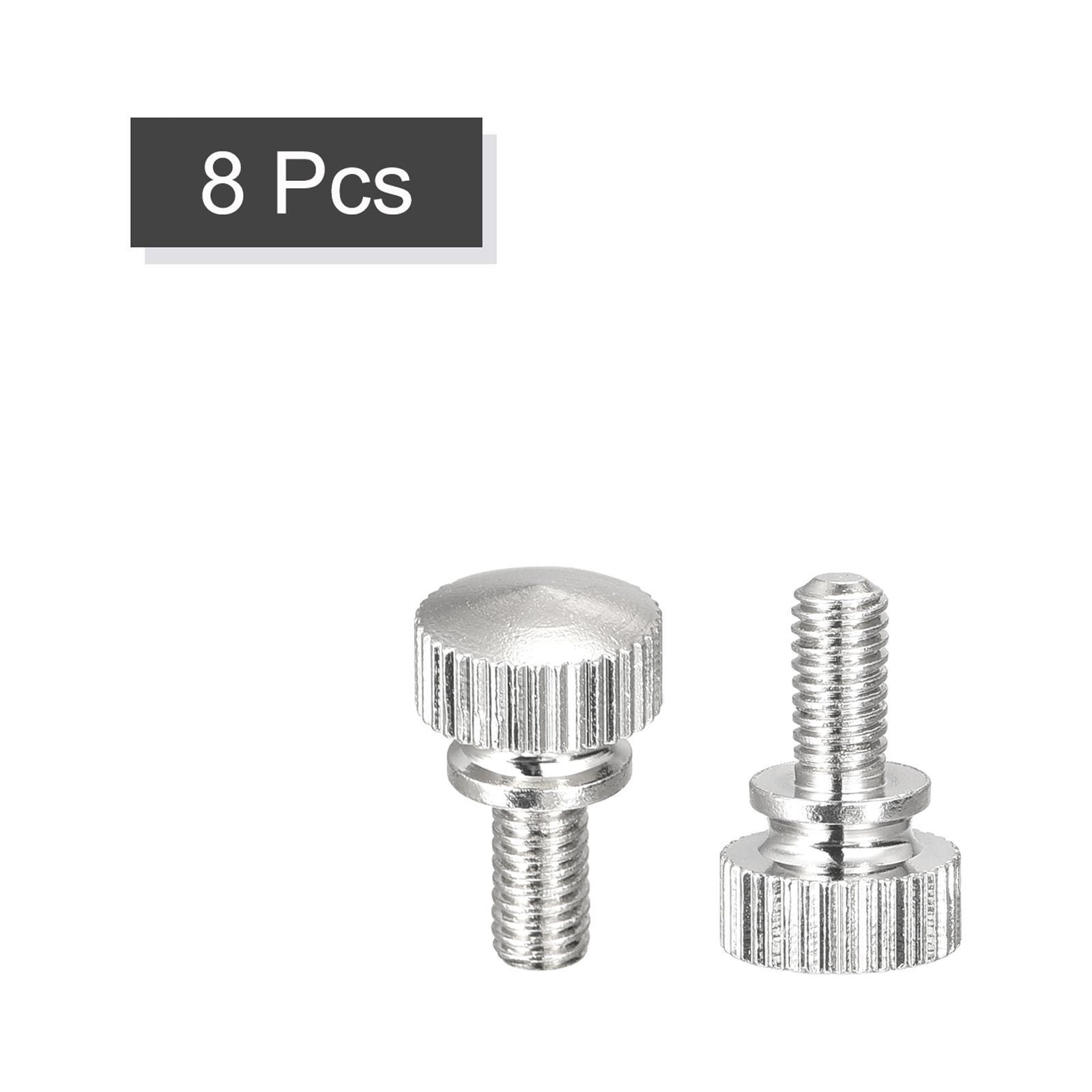 Unique Bargains Knurled Thumb Brass Shoulder Bolts Grip Knobs Fasteners Nickel Plated M4*8