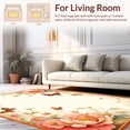 thumbnail image 2 of ODIKA 2'x3' Machine Washable Non-Slip Area Rug, Elegant Floral Insect Motif for Living Spaces High Traffic Rug, Peach, 156132, 2 of 7