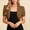 #0706-Brown, variant on Puyaiuu Women Solid Eyelet Puff Short Sleeve Cropped Bolero Shrug Cardigan Layering Top Gray M Gift