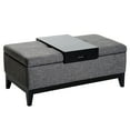 42" Rectangular Linen Fabric Storage Ottoman Bench with