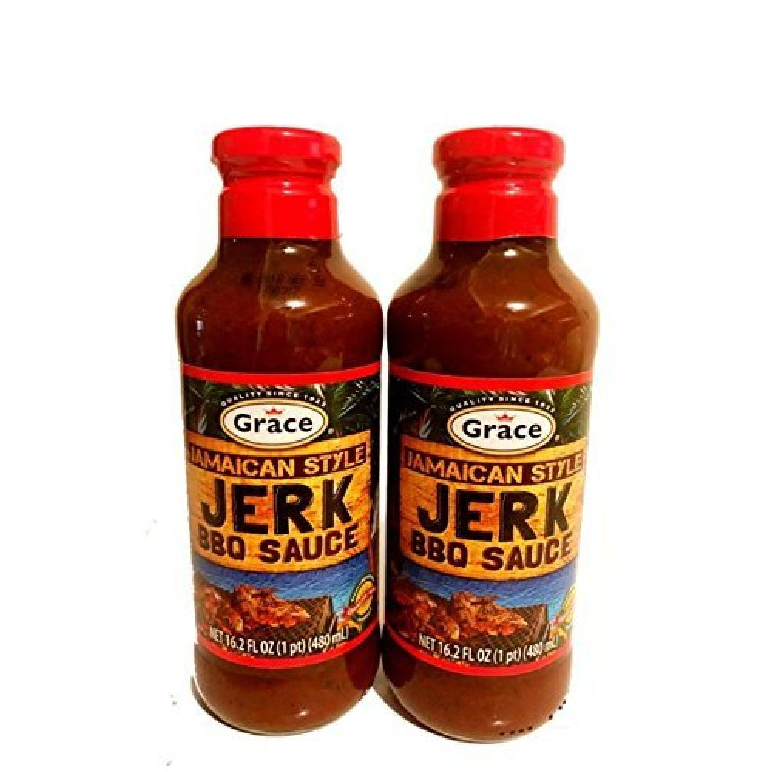 Grace Jamaican Style Jerk BBQ Sauce 16.2 Oz (2 Pack)