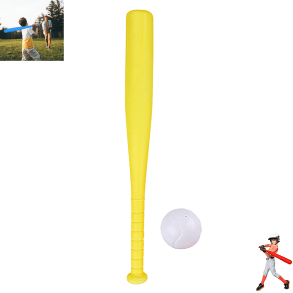1 Bat & 1 Ball Plastic Baseball Toy Set, Outdoor Parent-Child Interactive Sports Game Toy for Kids Backyard Play