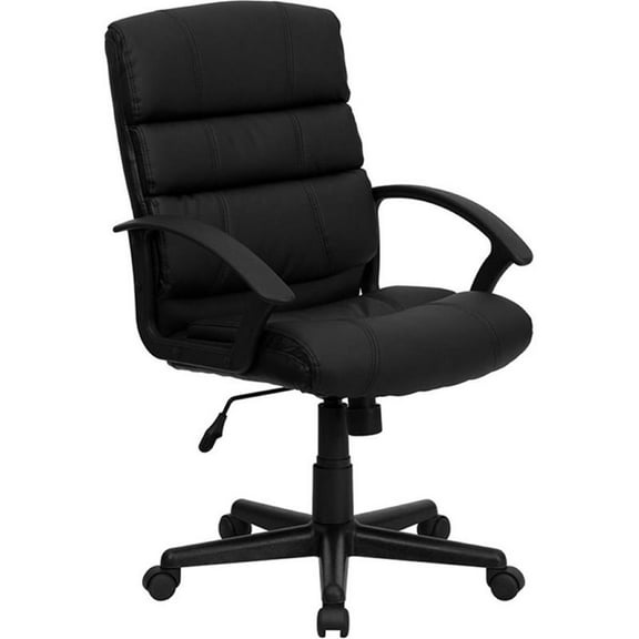 UrbanPro Mid-Back Leather Office Chair in Black