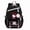 black and white, variant on Kawaii Cat Themed Laptop Backpack, Large Capacity Water-Resistant Travel Backpack with Plush Pom Pom