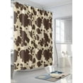 thumbnail image 3 of Farmhouse Shower Curtain, Animal Cow Print Bathroom Decor Curtains Set with Hooks, Brown White Waterproof Fabric Home Accessories， 72 X 72 Inch Long, 3 of 6
