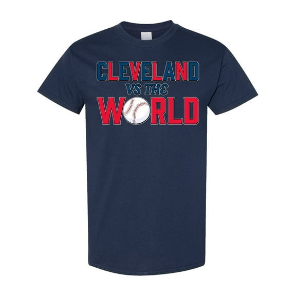 Inktastic Cleveland Vs. the World Blue and Red with Baseball T-Shirt