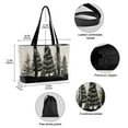 thumbnail image 2 of FORMRS Canvas Laptop Tote Bag for Women with 15.6" Computer Compartments Shoulder Handbag, Hand Drawn Christmas Trees, 2 of 7