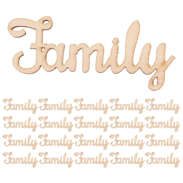 50pcs Unfinished Family Wood Letters For Crafts Diy Decor Rustic Wooden Letter Signs For Family Tree Decorations Painting And Writing Projects