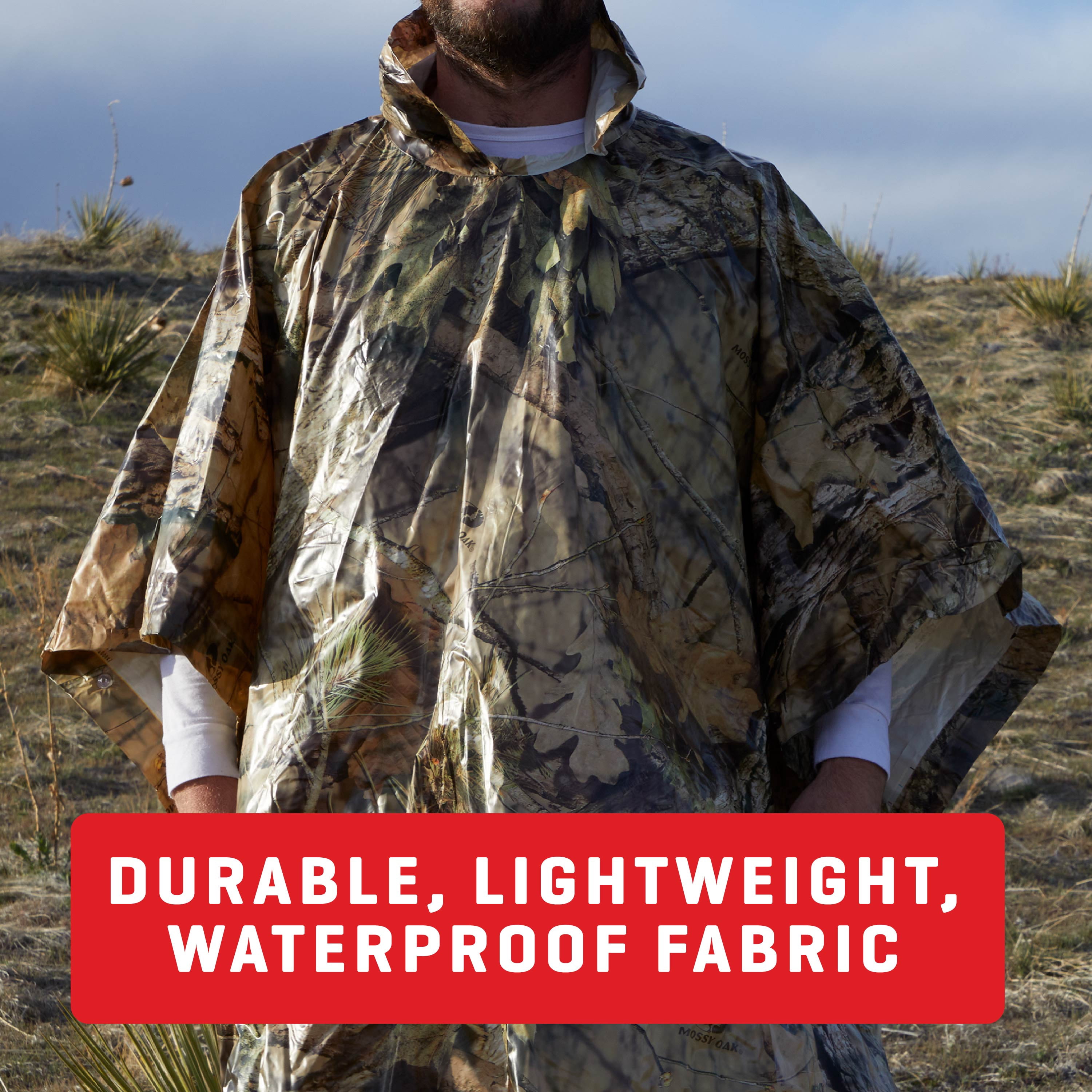 (2 pack) Allen Company Rain Poncho - Lightweight Water Resistant - Mossy Oak Break-Up Country Camo