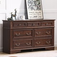 thumbnail image 4 of FIAKOA Bedroom Dresser Set & Nightstands set, Farmhouse Complete Bedroom Furniture Set with Spacious Storage, 4 Piece, Walnut Brown, 4 of 10