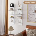 5 Tier Wall Shelf Unit, Decorative Wall Mount Vertical Shelving