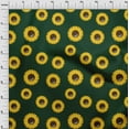 thumbnail image 4 of oneOone Georgette Viscose Dark Green Fabric Floral Sunflower Silhouette Diy Clothing Quilting Fabric Print Fabric By Yard 42 Inch Wide, 4 of 4