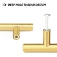 thumbnail image 3 of Fitviso 10 Pack 3.75" Inch(96mm) Hole Center Drawer Pulls，Brushed Brass Cabinet Pulls Stainless Steel Drawer Handles for Dresser Drawers, 3 of 12