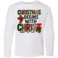 thumbnail image 3 of Inktastic Christmas Begins with Christ Religious Holiday Long Sleeve Youth T-Shirt, 3 of 5