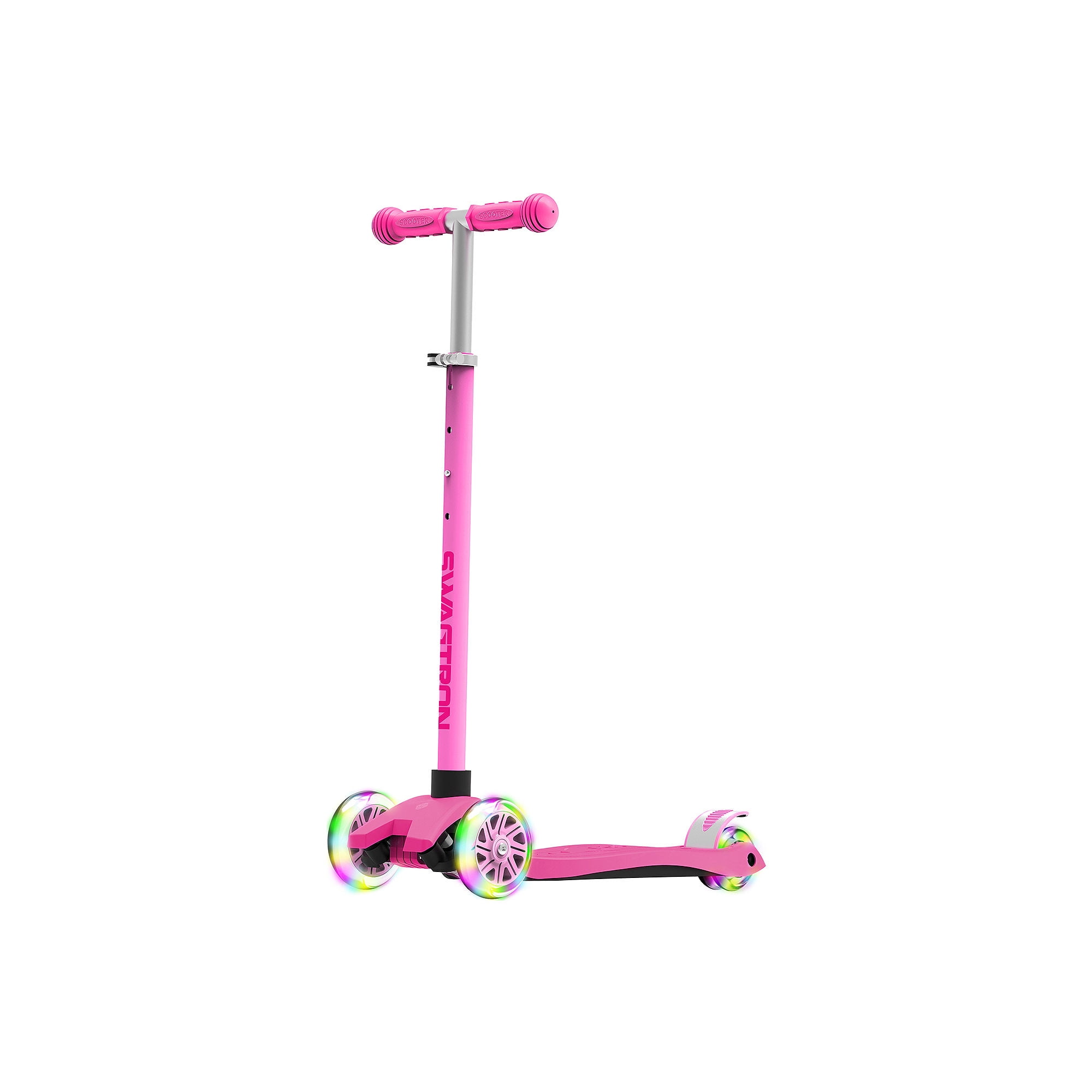 Swagtron K5 3-Wheel Kids Scooter with Light-Up Wheels Height-Adjustable for Boys or Girls Ages 3+