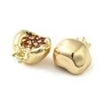 thumbnail image 2 of 20 pc Brass Micro Pave Cubic Zirconia Pendants Pomegranate Real 18K golden Plated 10.5x10x6mm Hole: 1.6mm, 2 of 3