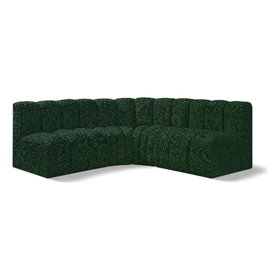 Meridian Furniture Arc Green Boucle Fabric Modular Sectional