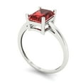 thumbnail image 2 of 2 ct Emerald Cut Natural Garnet Solitaire Engagement Ring for Women in 18K White Gold, 2 of 5