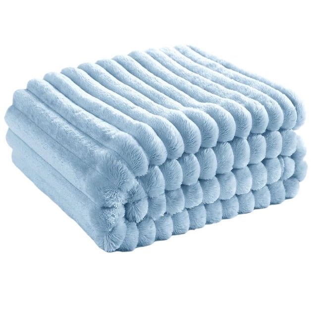 Sofa Wool Blanket Soft Warm Decorative Striped Throw for Living Room Bedroom Use